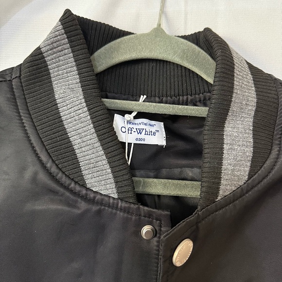 Off-White C/O Virgil Abloh Embroidered Varsity Jacket In Black. - Picture 2 of 8